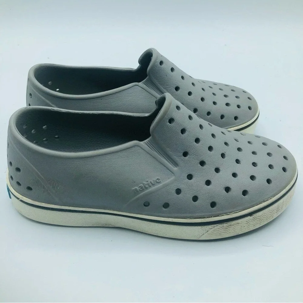 Native Kids Unisex Waterproof Outdoor Rubber Slip On‎ Shoes Size C12 Grey